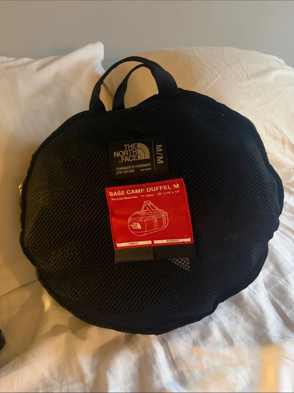 The North Face Black Duffel with Red Patch - Base Camp M